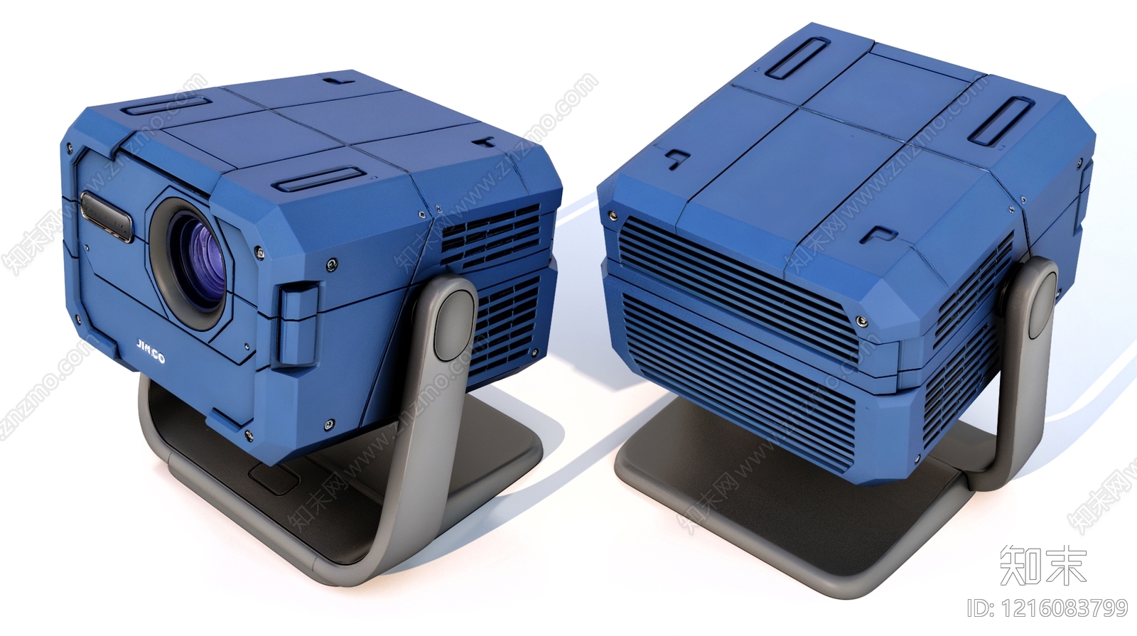 工业风3D投影灯3D模型渲染效果图