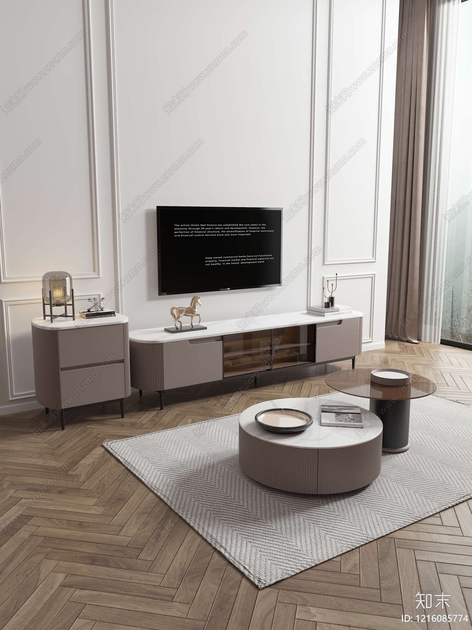 现代简约电视柜3D模型下载【ID:1216085774】