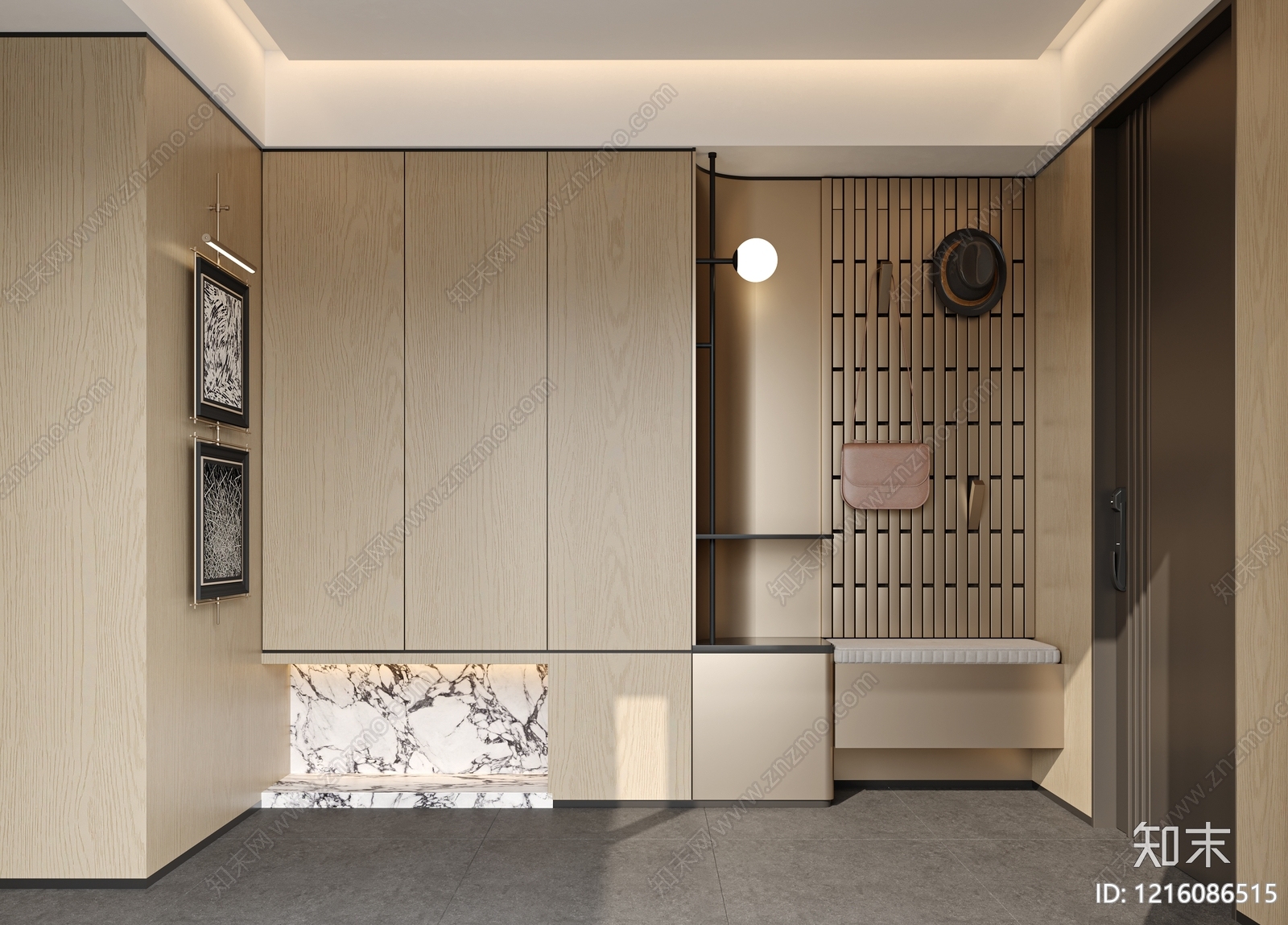 现代简约玄关3D模型下载【ID:1216086515】