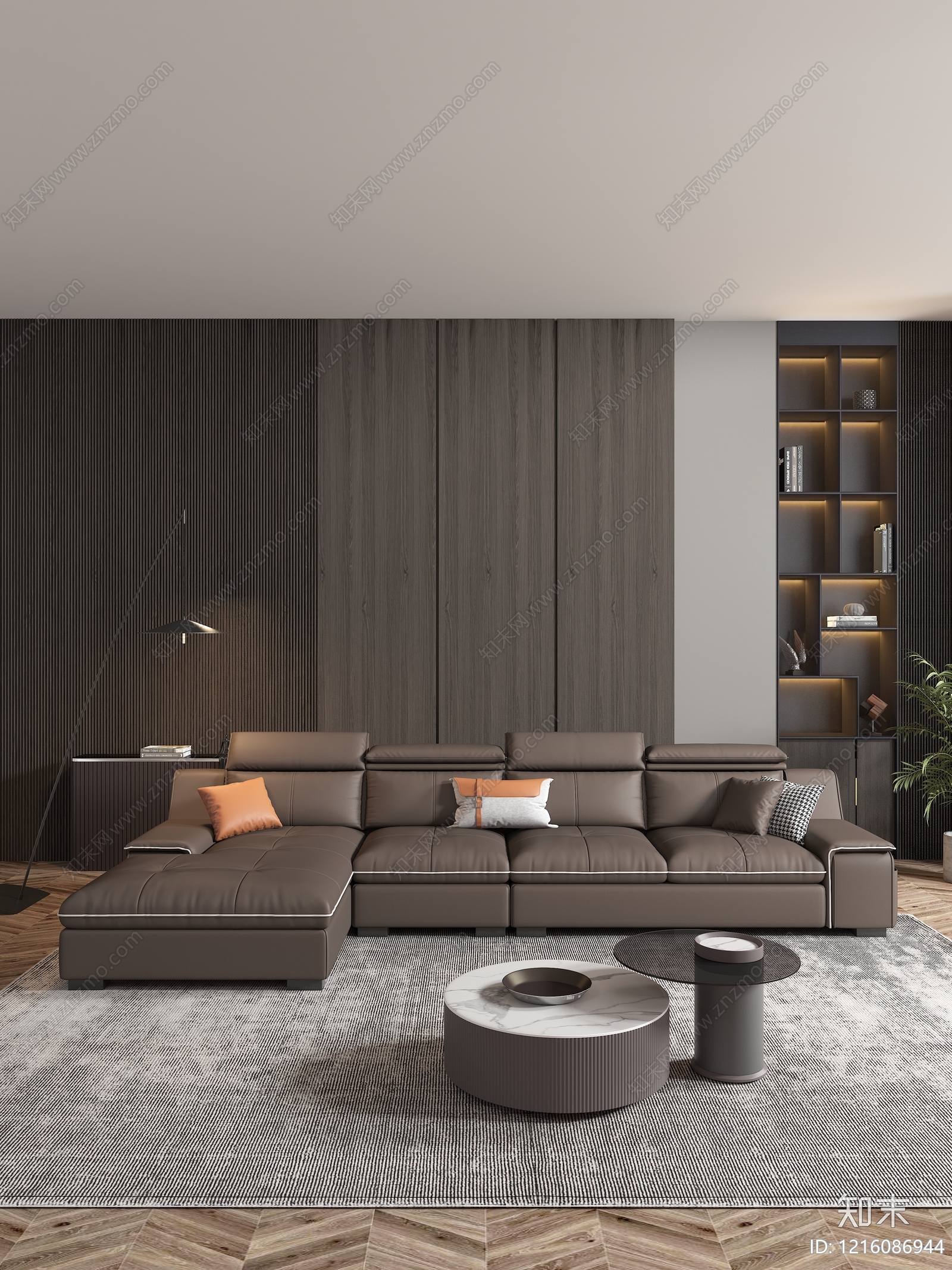 意式极简多人沙发3D模型下载【ID:1216086944】
