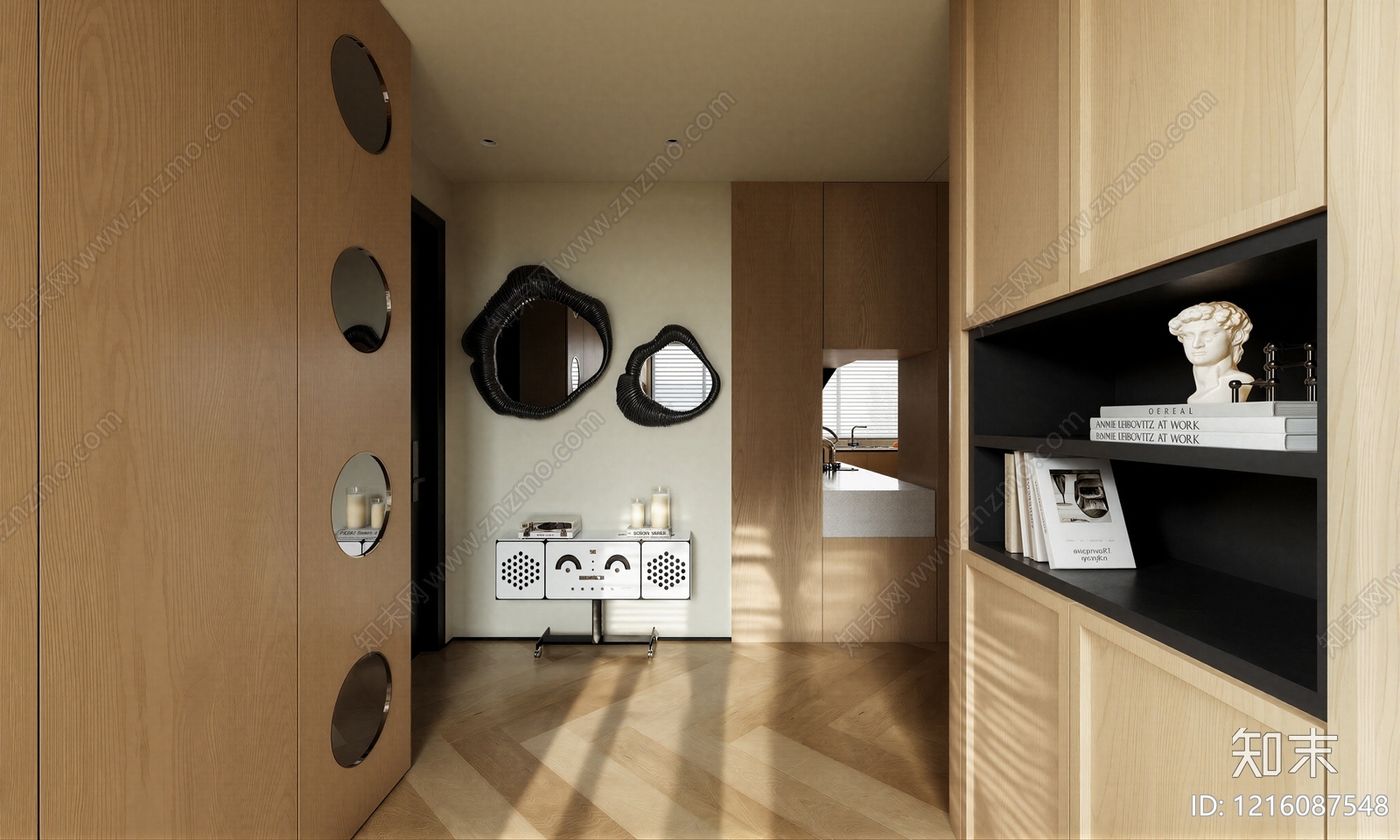 原木风玄关3D模型下载【ID:1216087548】
