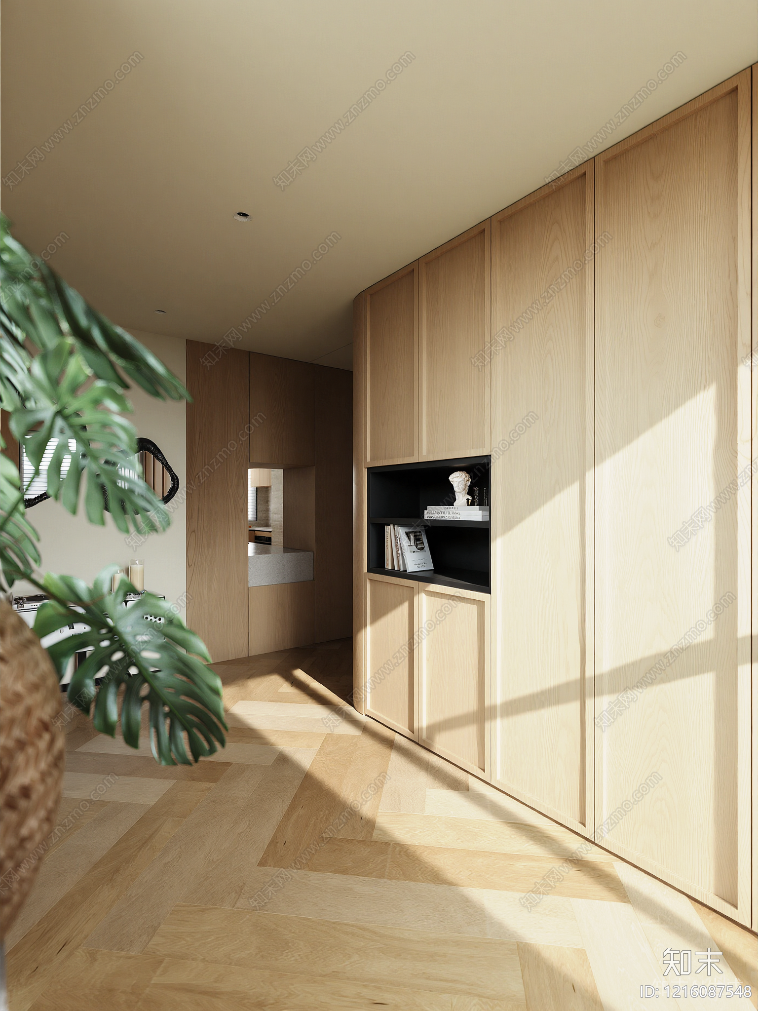 原木风玄关3D模型下载【ID:1216087548】