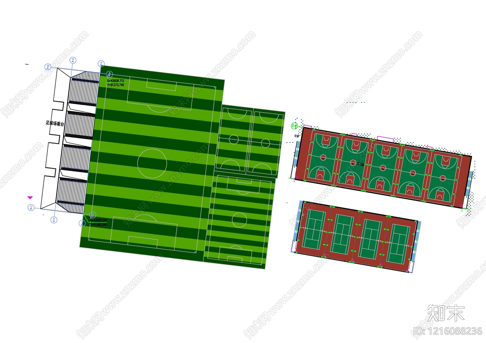 现代足球场施工图下载【ID:1216088236】
