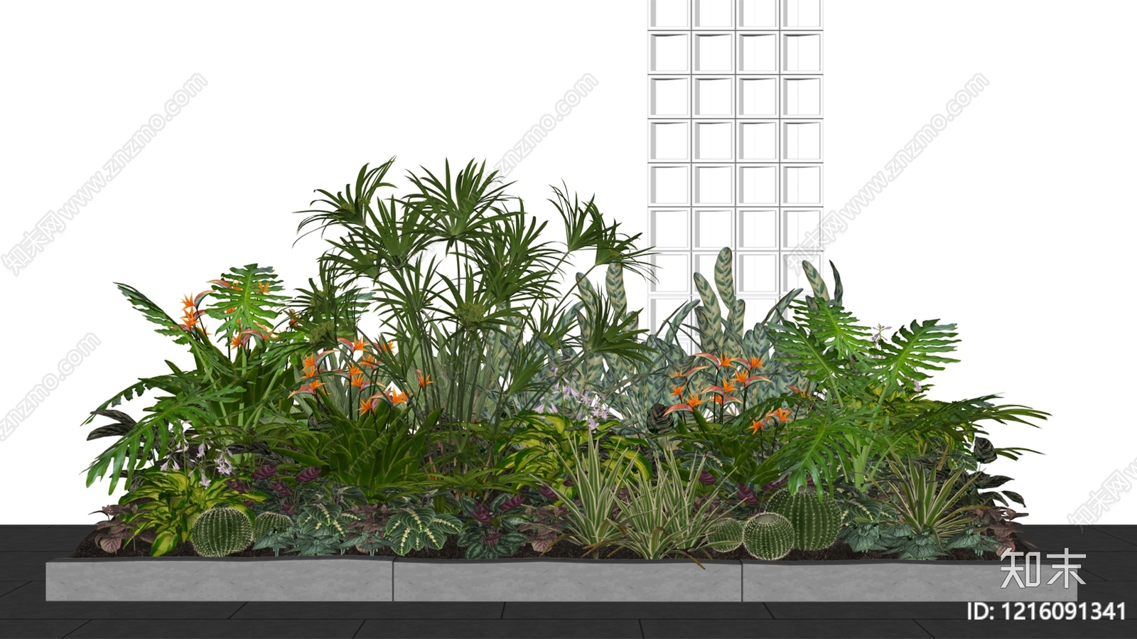 现代简约植物组合SU模型下载【ID:1216091341】