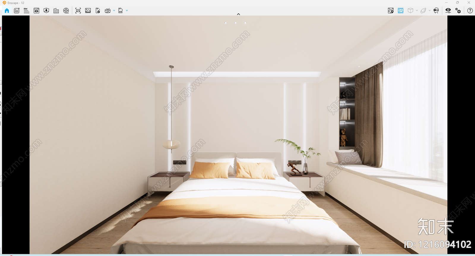 现代主卧SU模型下载【ID:1216094102】