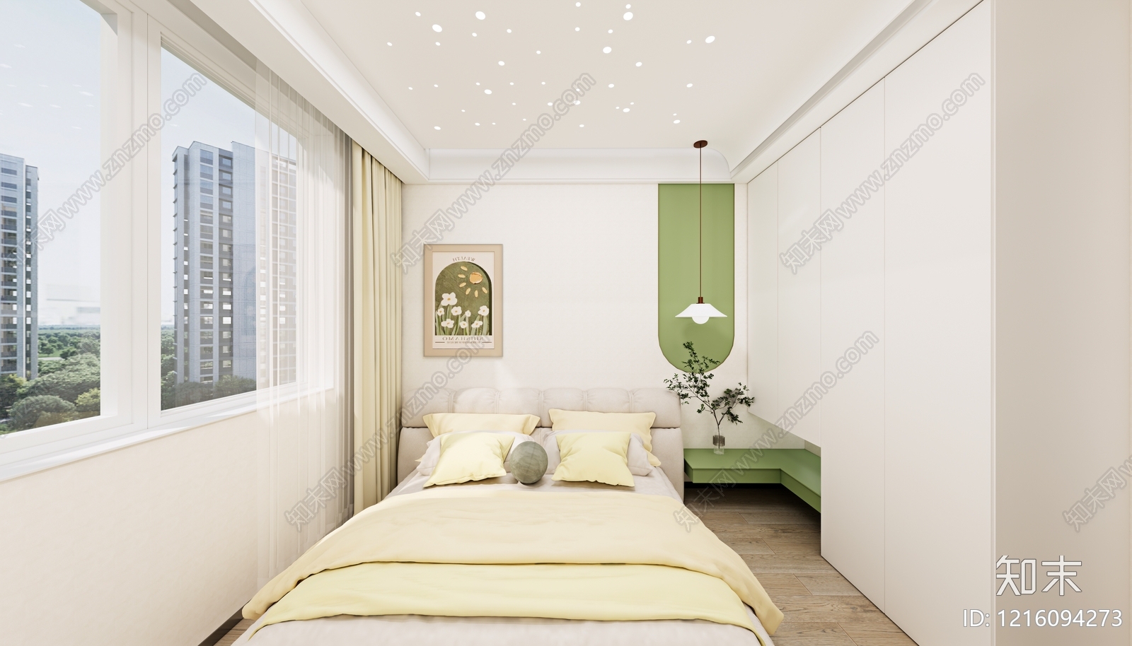 现代次卧SU模型下载【ID:1216094273】
