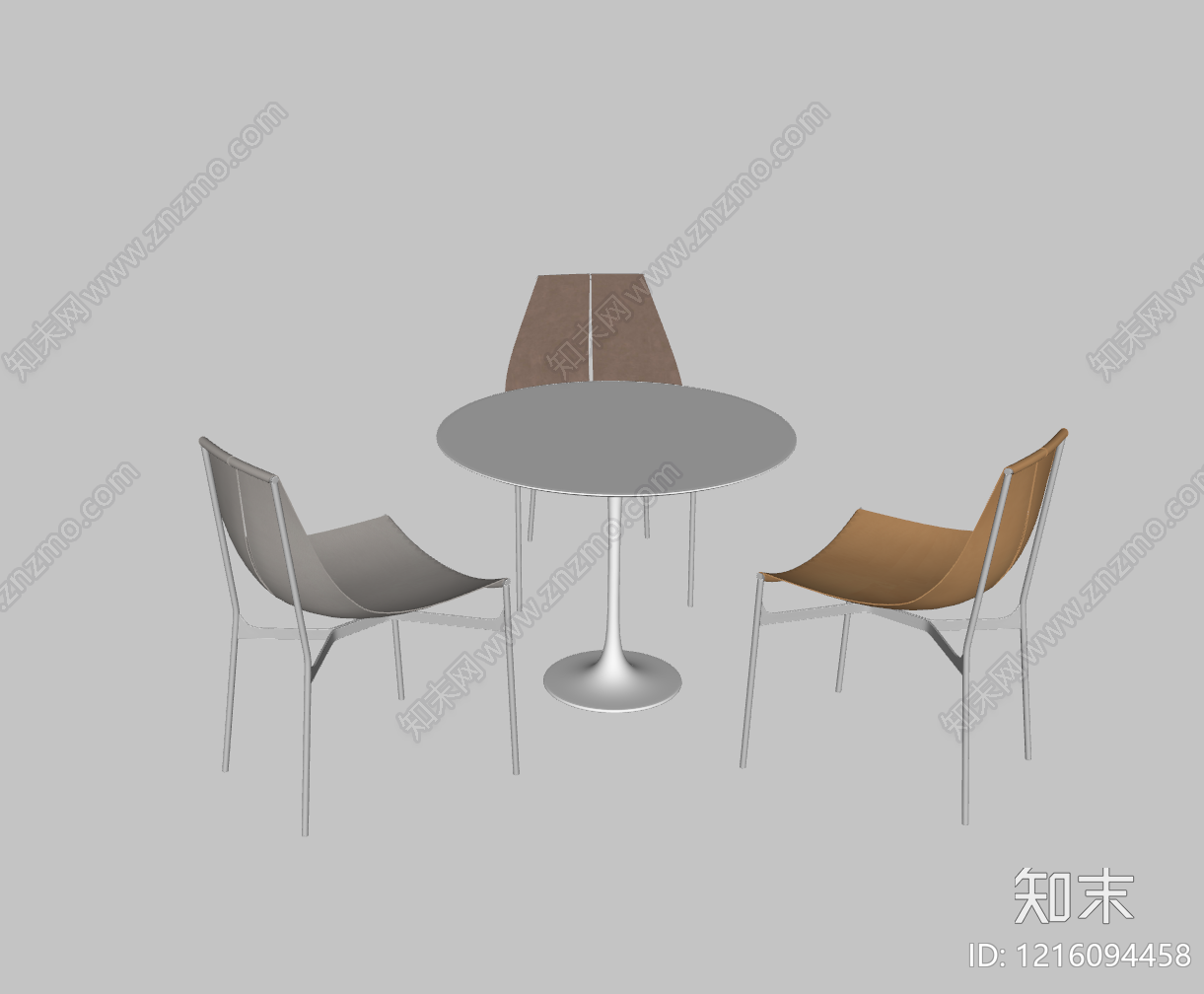 极简休闲桌椅SU模型下载【ID:1216094458】