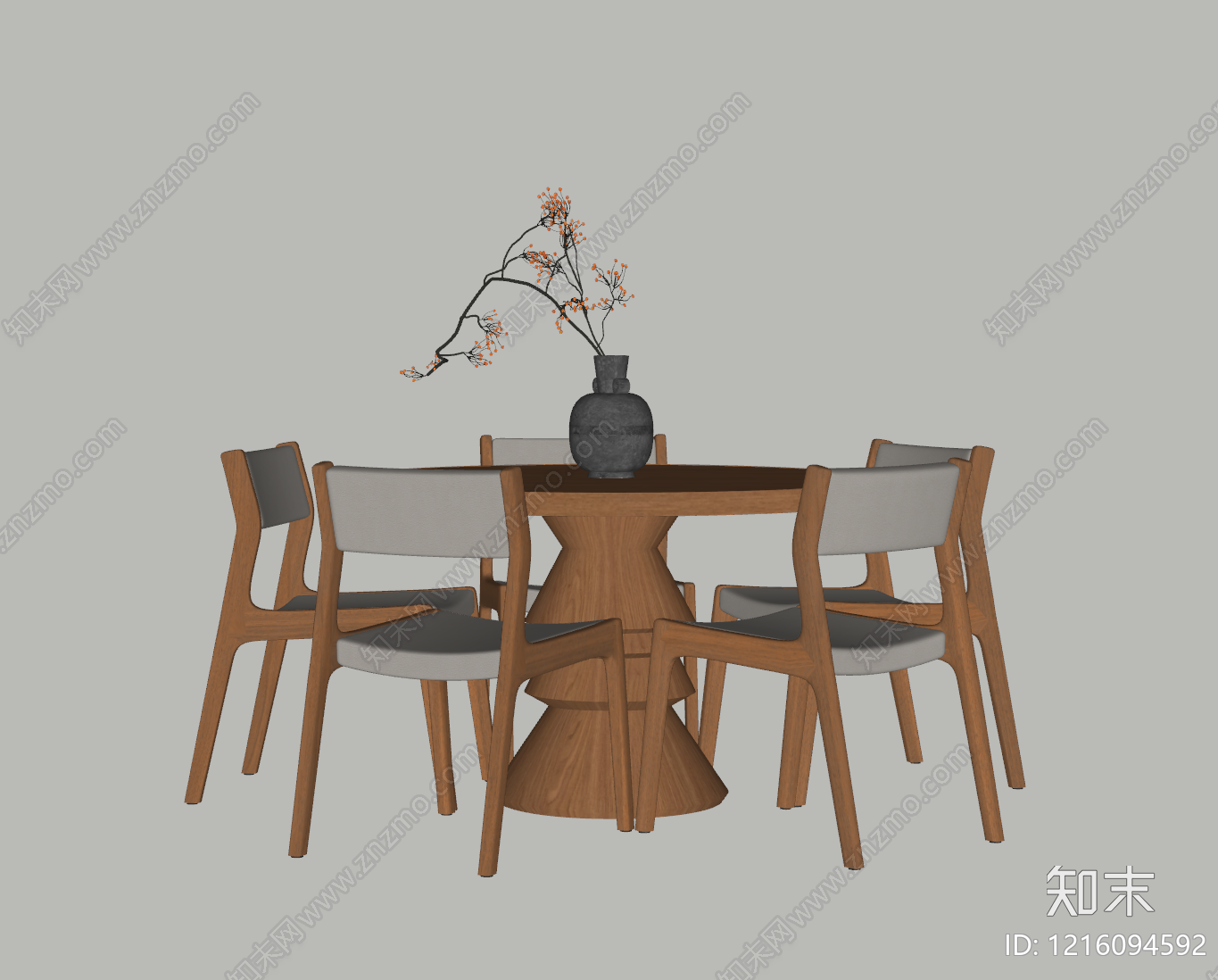 原木风餐椅SU模型下载【ID:1216094592】