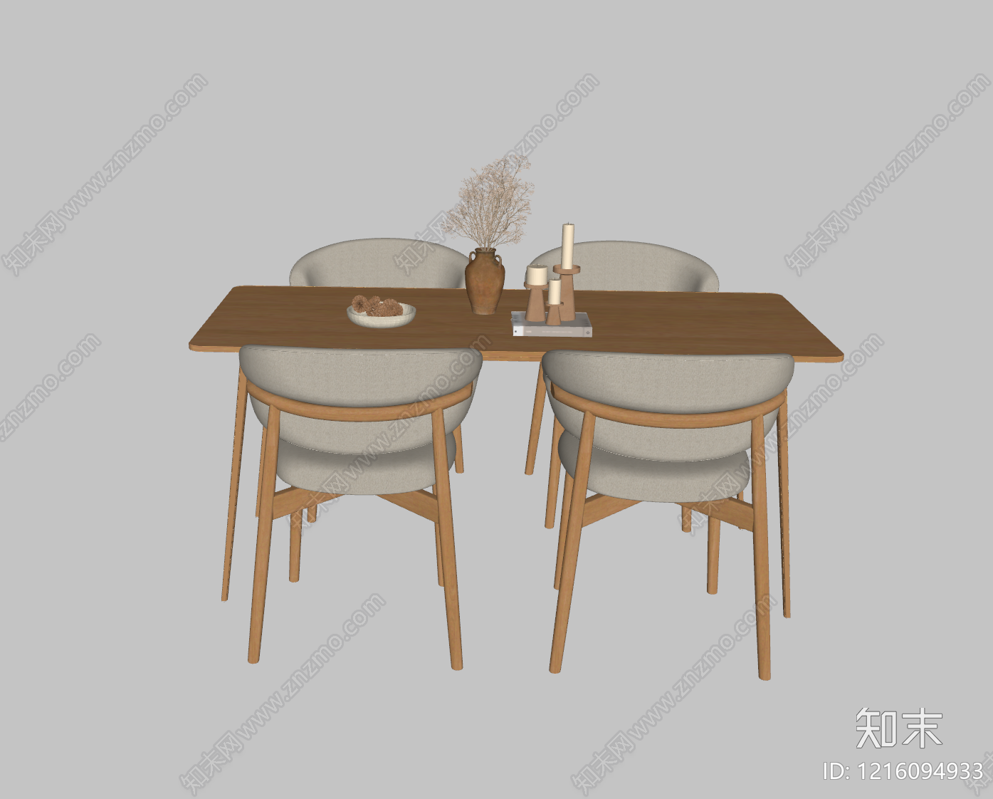 原木风餐椅SU模型下载【ID:1216094933】