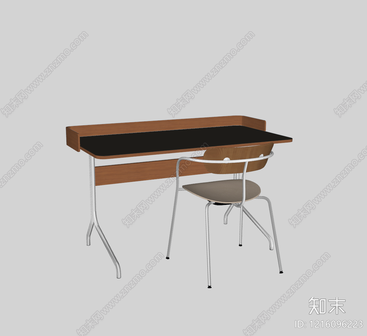 现代简约书桌椅SU模型下载【ID:1216096223】