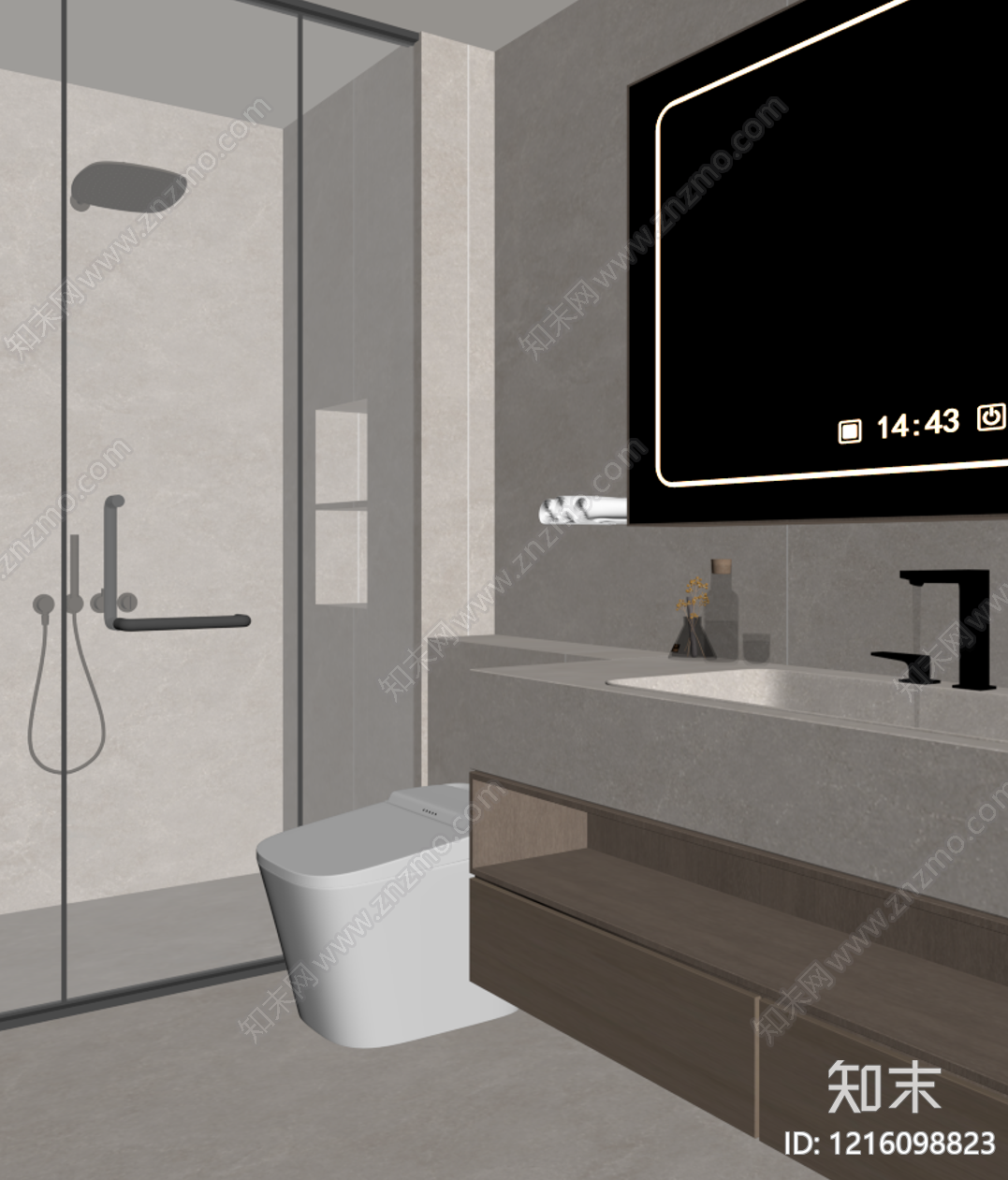 奶油风浴室柜SU模型下载【ID:1216098823】