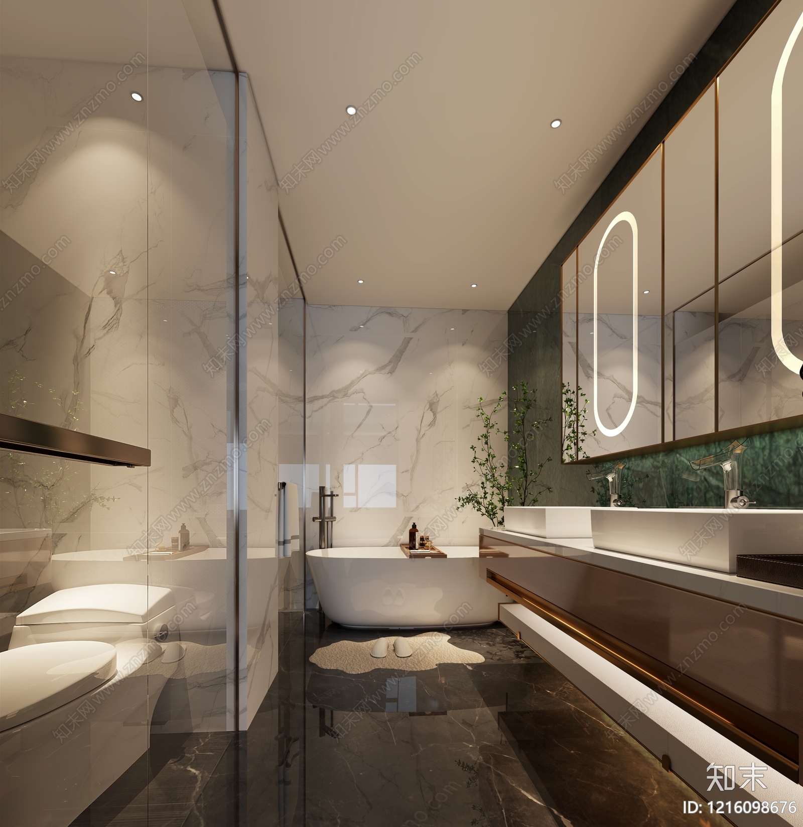 现代轻奢卫生间3D模型下载【ID:1216098676】