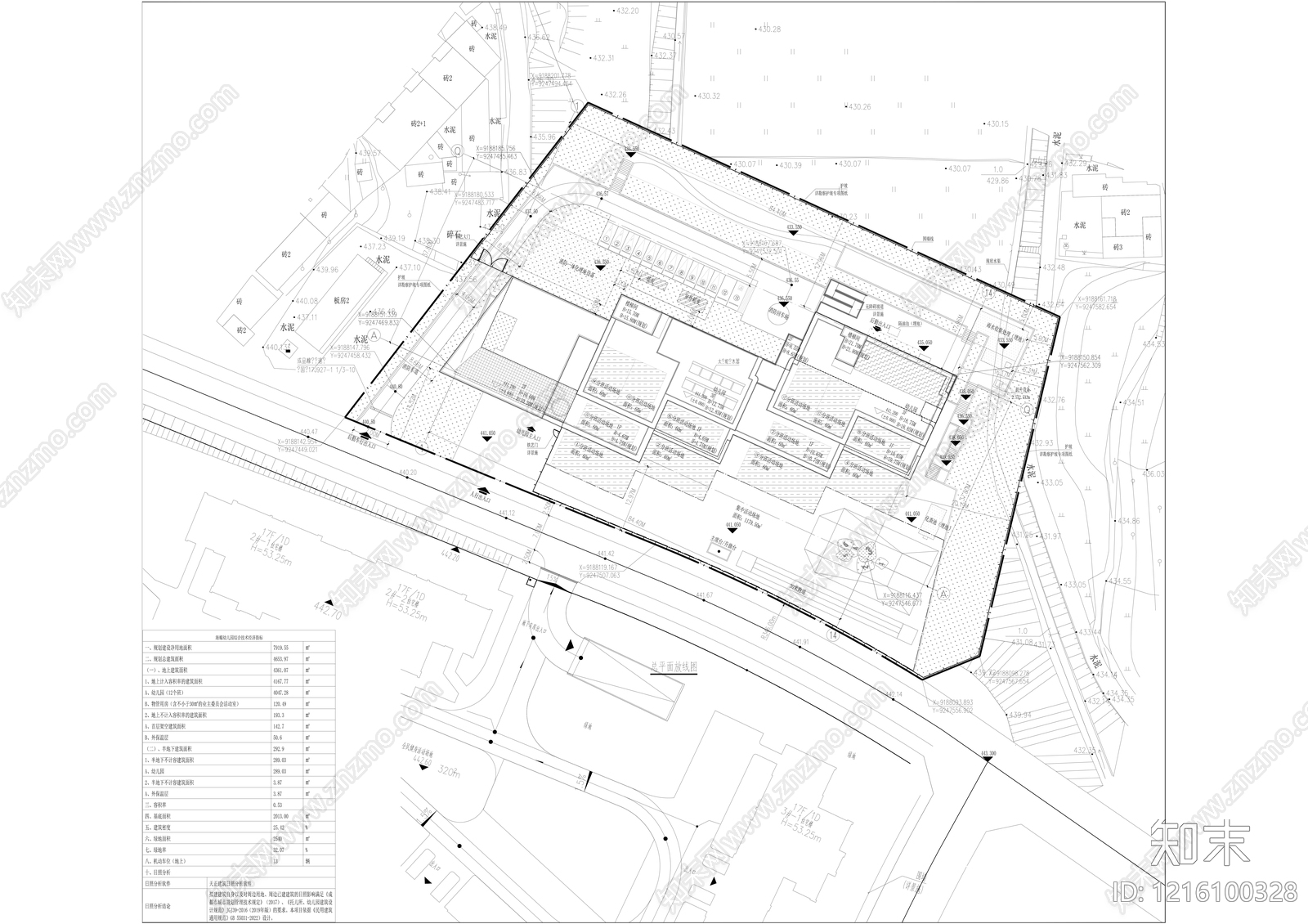 现代幼儿园建筑cad施工图下载【ID:1216100328】