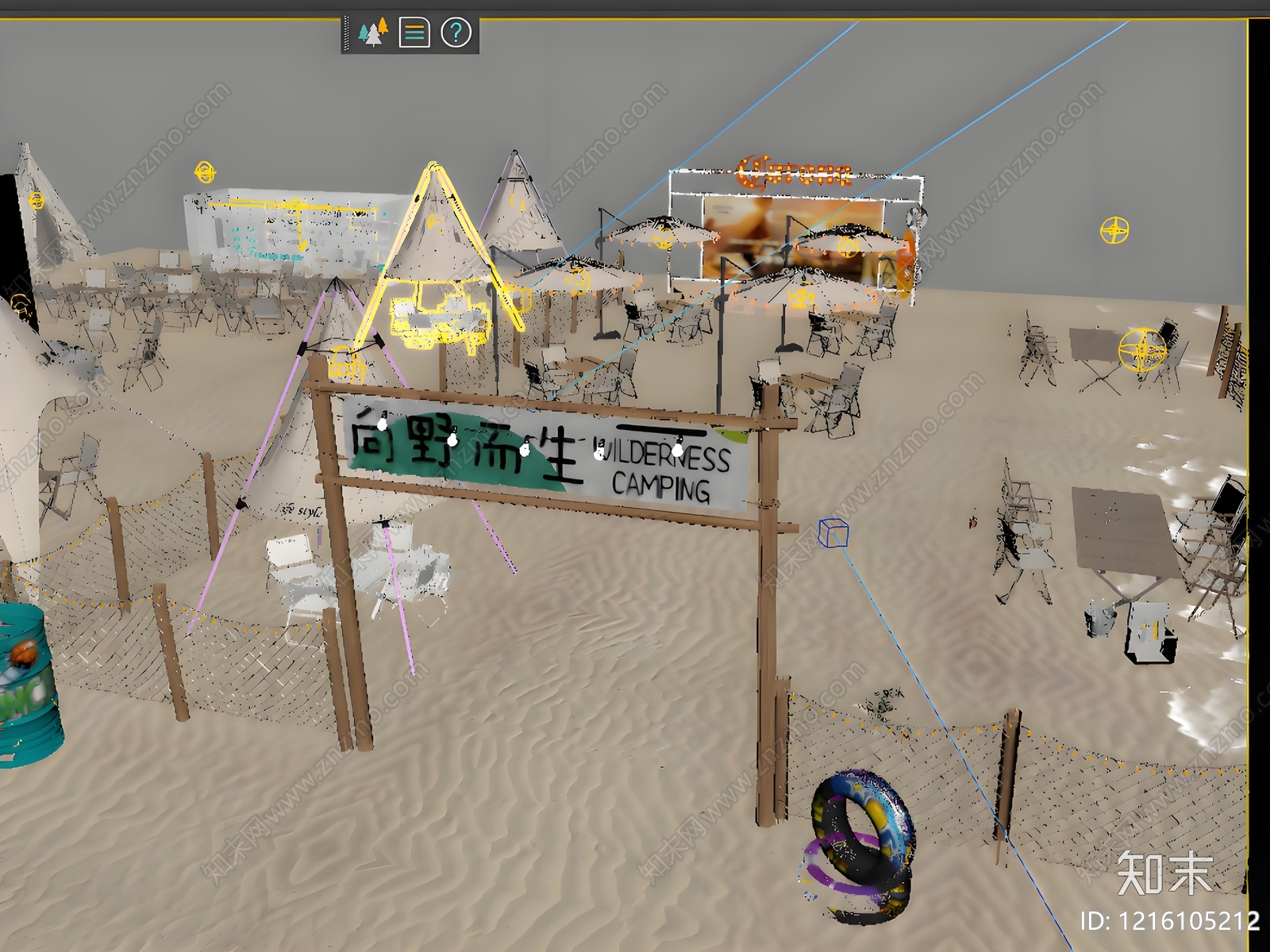 露营风外摆3D模型下载【ID:1216105212】
