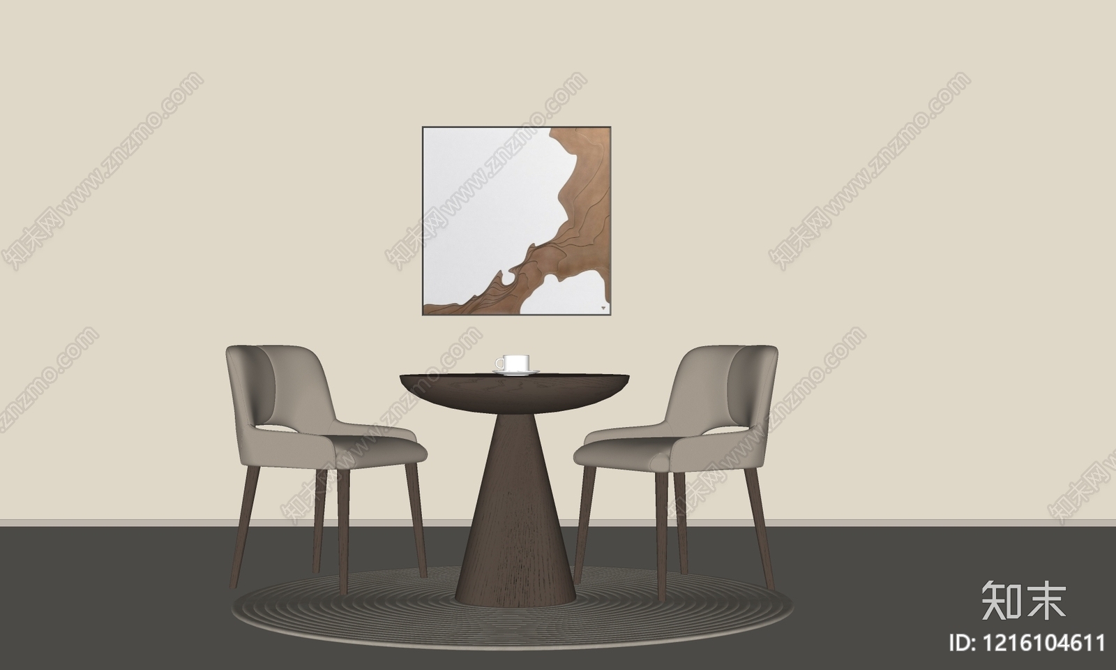 现代休闲桌椅SU模型下载【ID:1216104611】