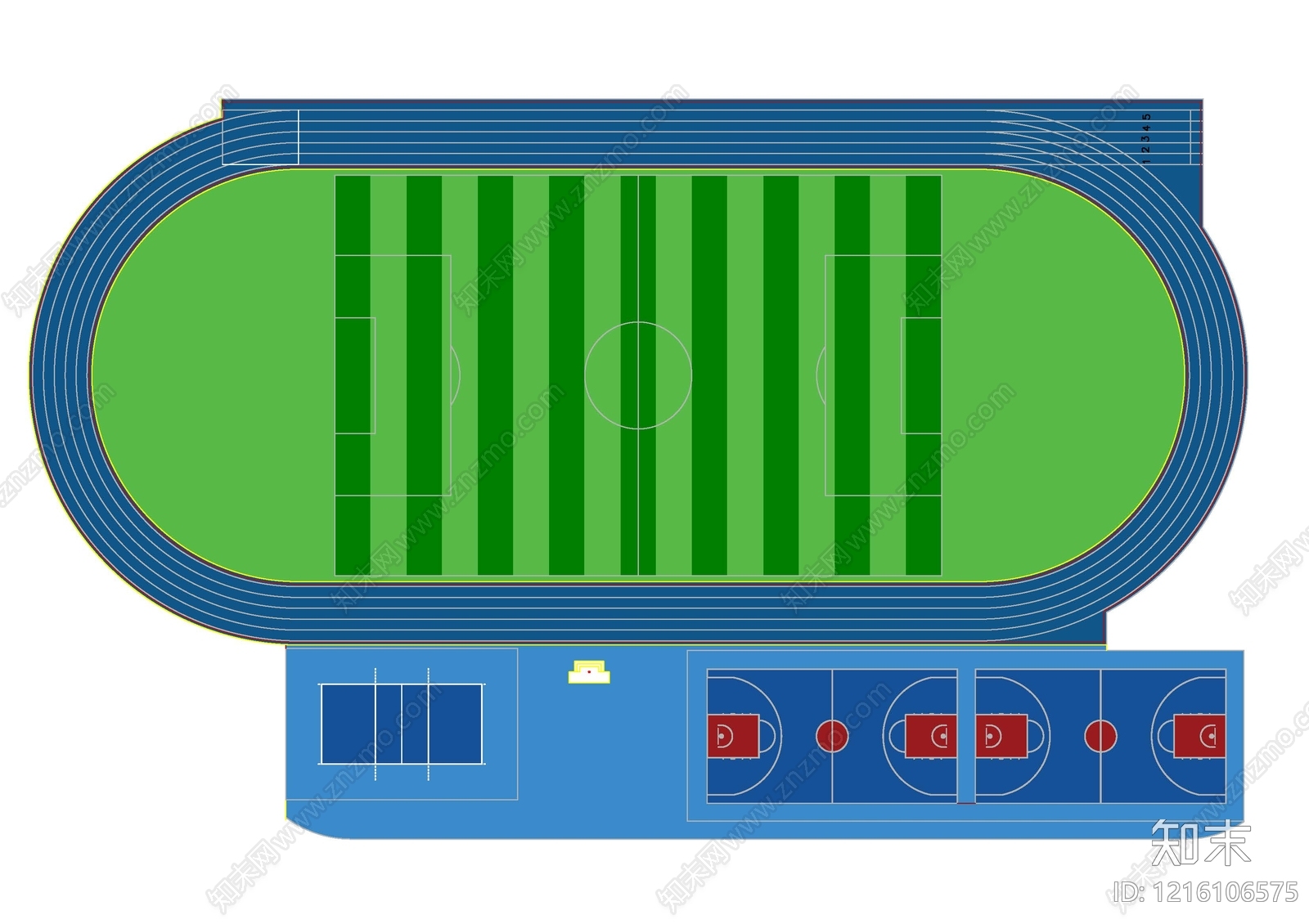 现代操场施工图下载【ID:1216106575】
