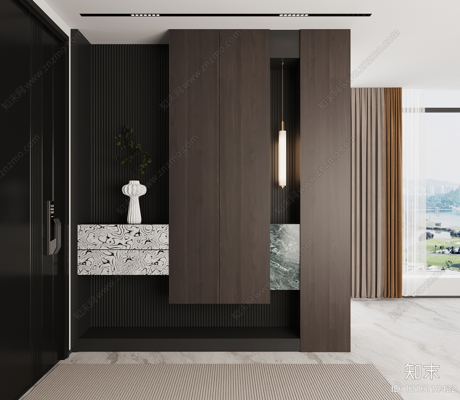 现代极简玄关3D模型下载【ID:1216110422】
