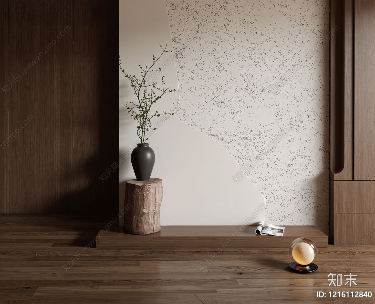 新中式玄关3D模型下载【ID:1216112840】