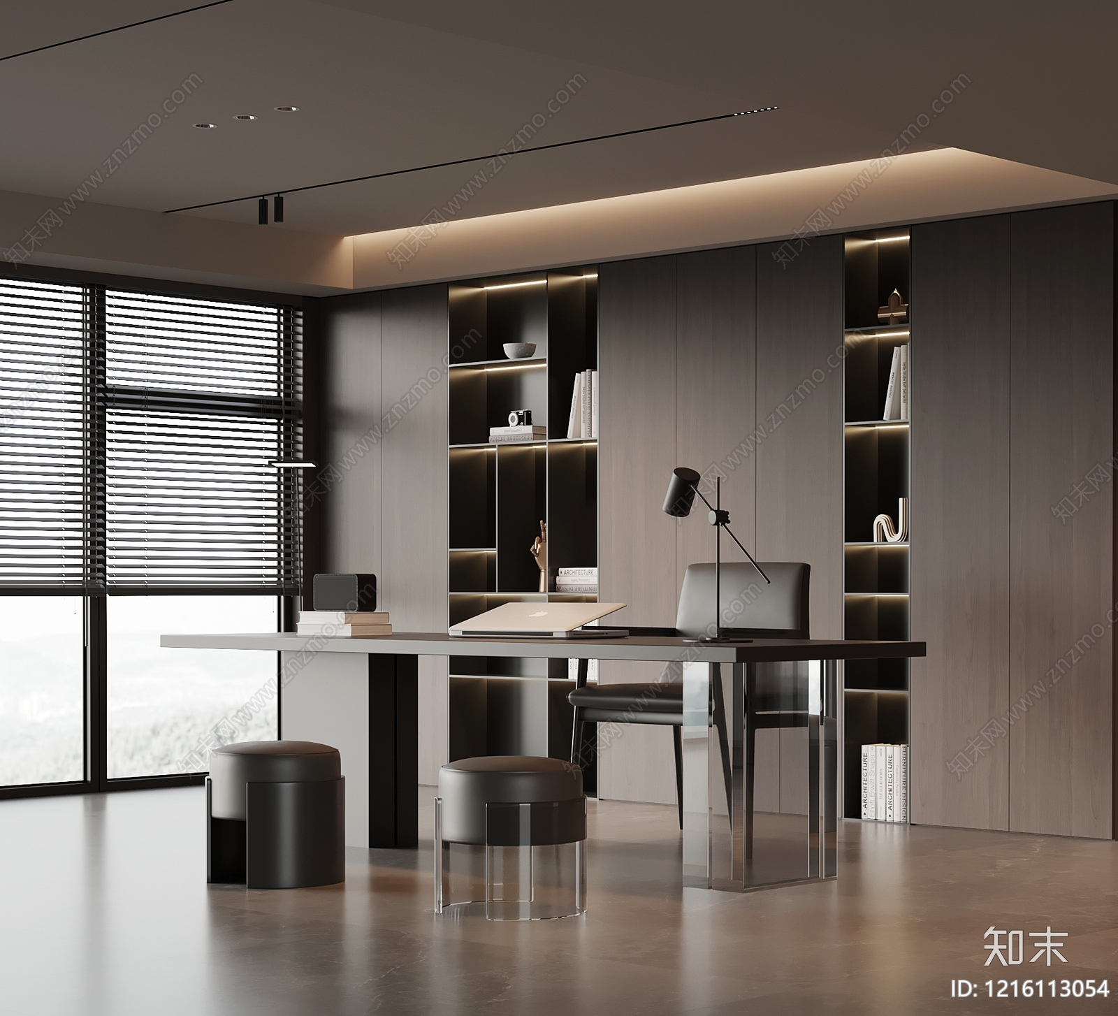 极简书房SU模型下载【ID:1216113054】