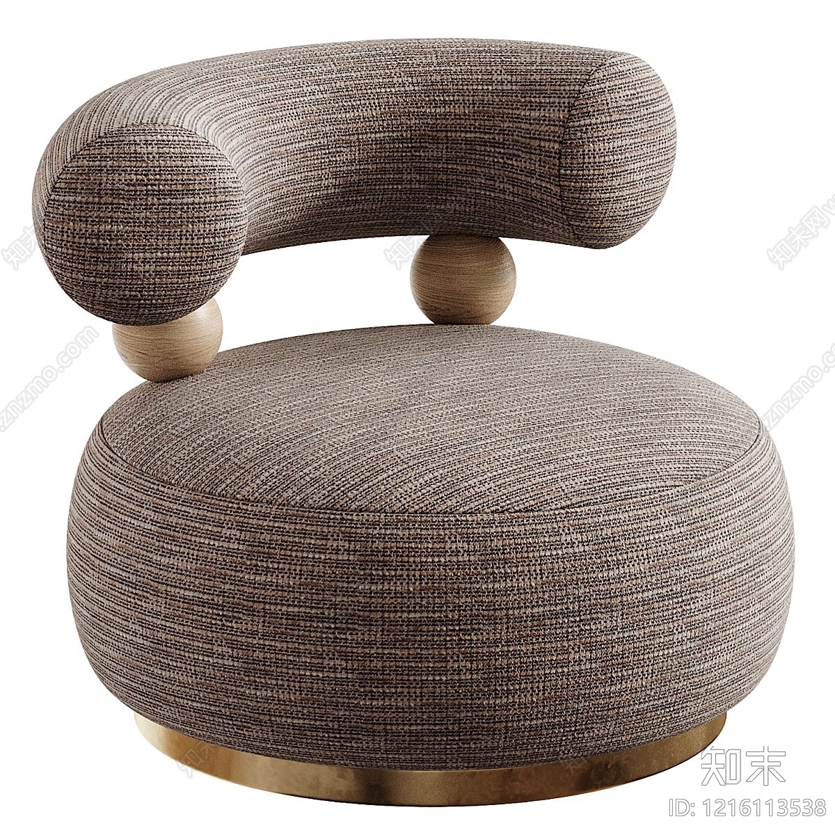 现代轻奢单人沙发3D模型下载【ID:1216113538】