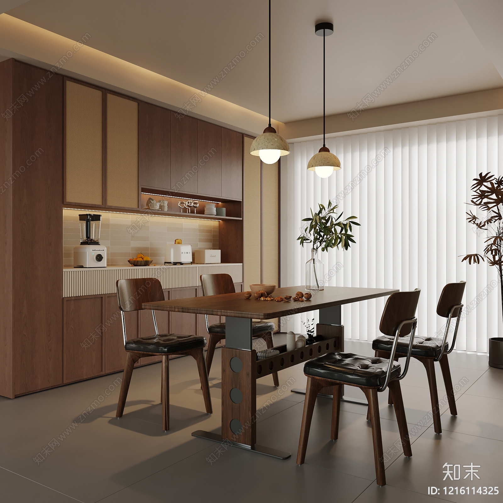 中古风家居餐厅SU模型下载【ID:1216114325】