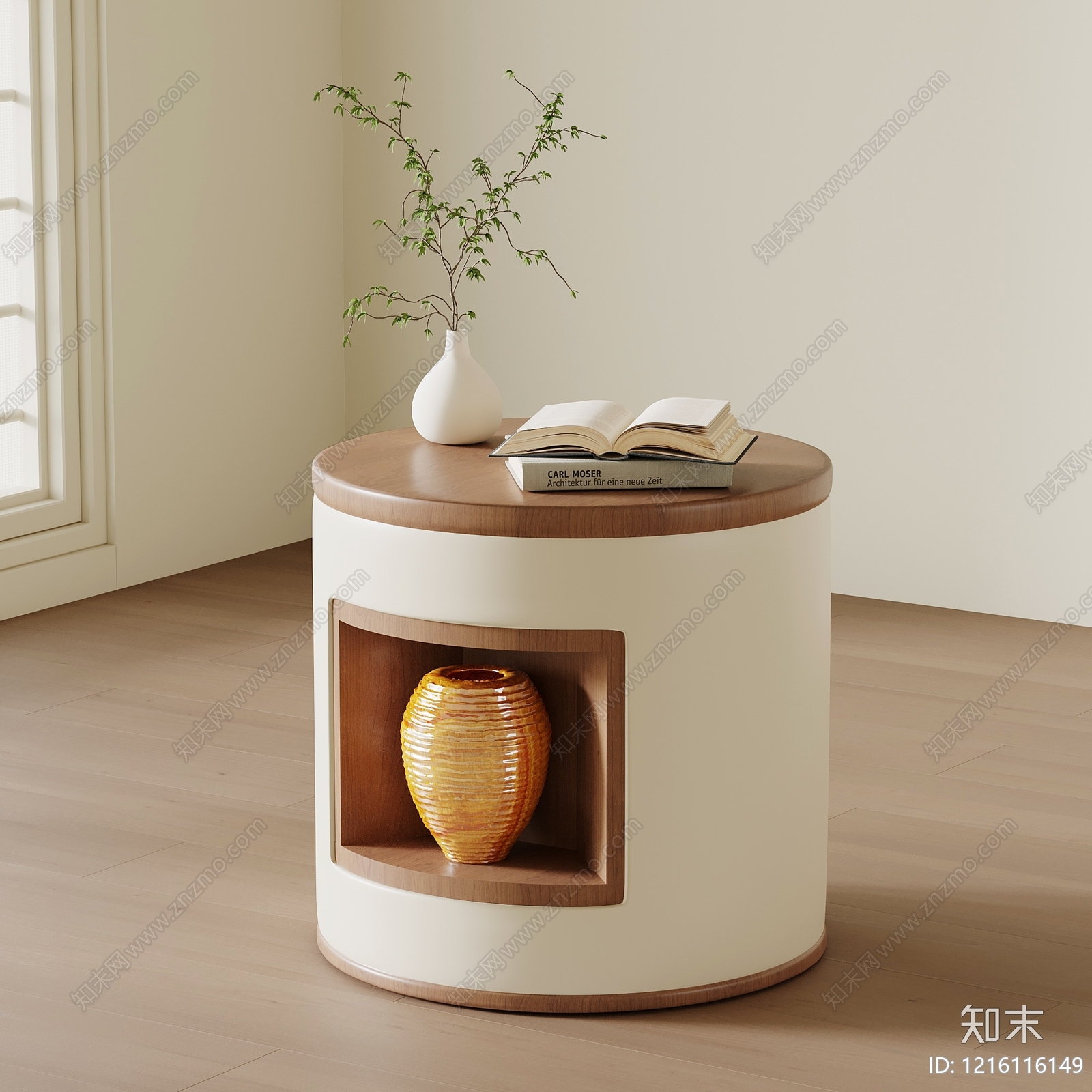 奶油风储物柜3D模型下载【ID:1216116149】