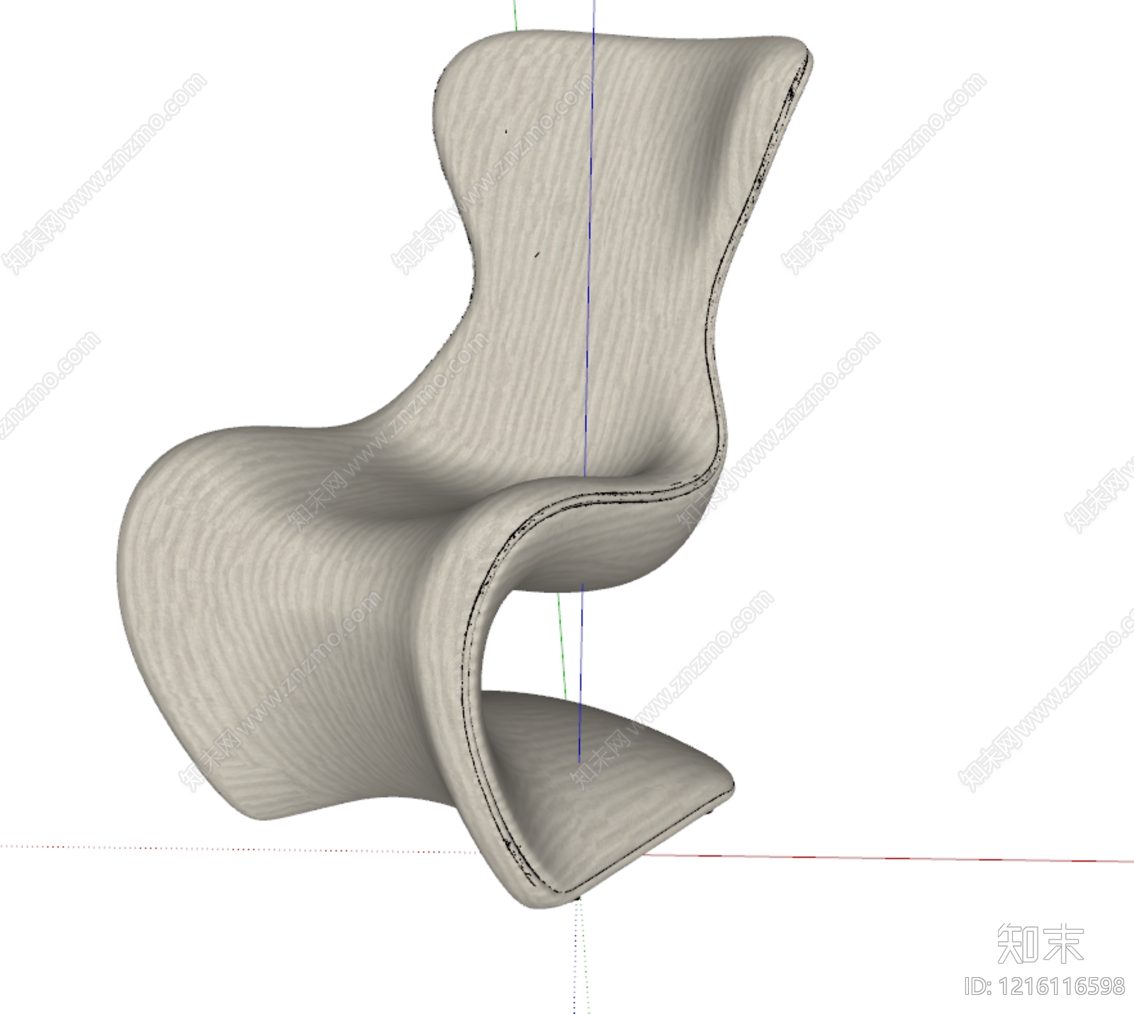 极简休闲椅SU模型下载【ID:1216116598】
