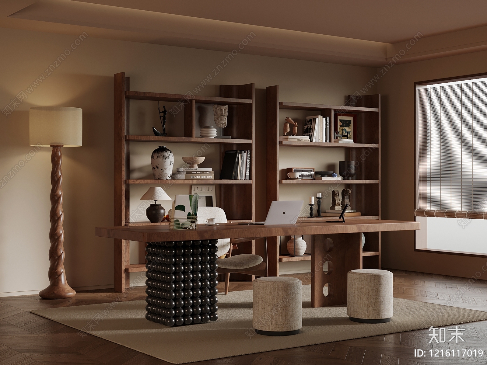 中古风书房3D模型下载【ID:1216117019】