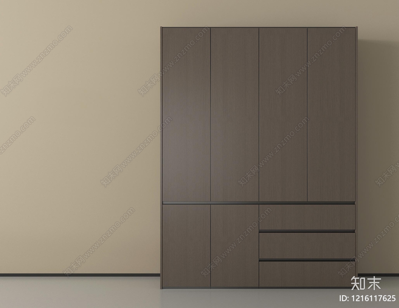 极简衣柜3D模型下载【ID:1216117625】