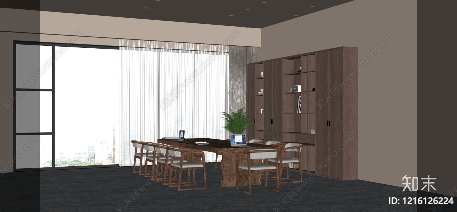 新中式茶室茶台SU模型下载【ID:1216126224】