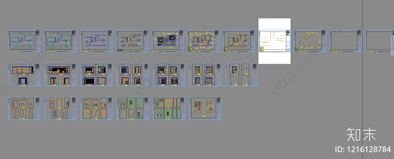 现代客厅施工图下载【ID:1216128784】