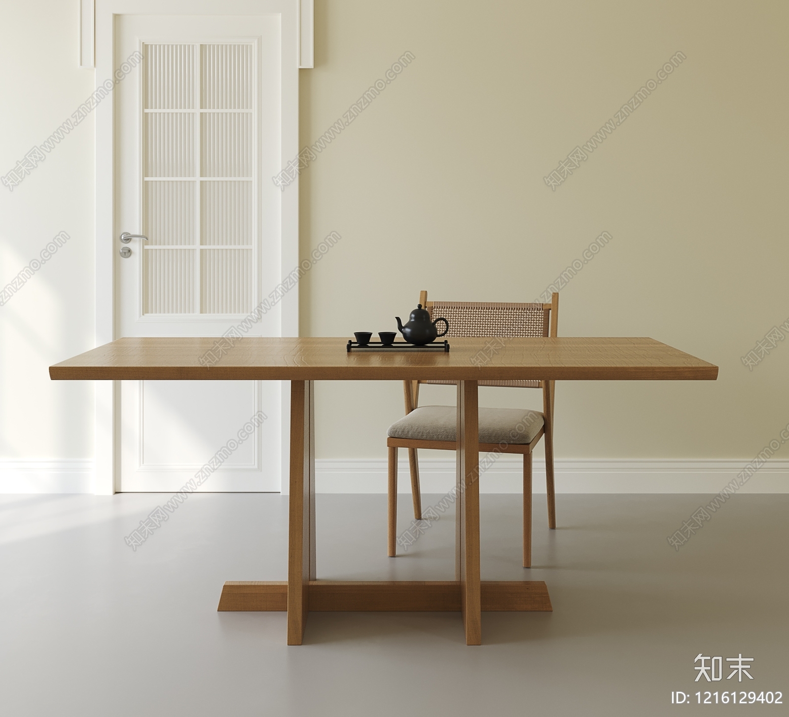 新中式餐桌3D模型下载【ID:1216129402】