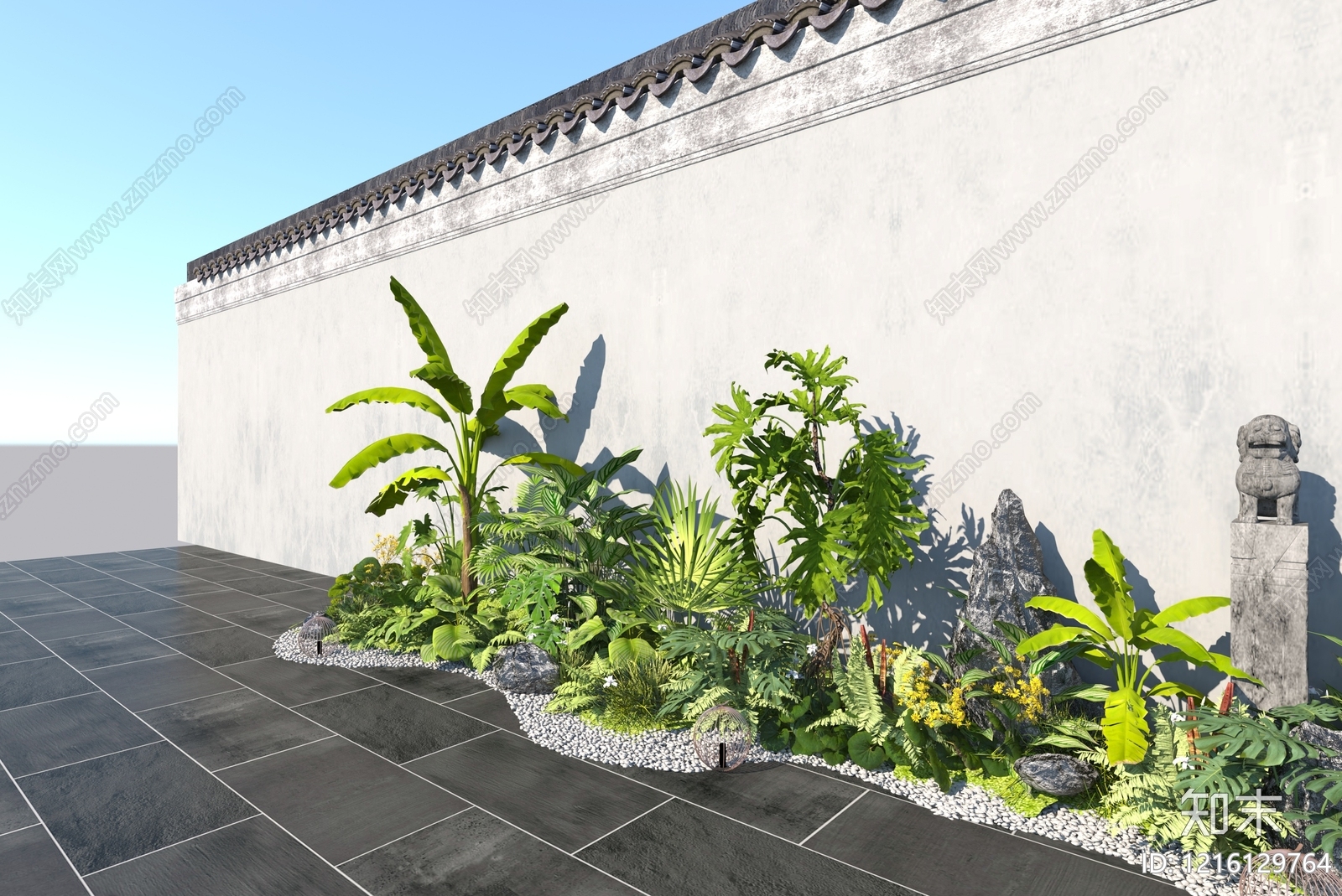 新中式庭院3D模型精品下载_3dmax模型_知末网