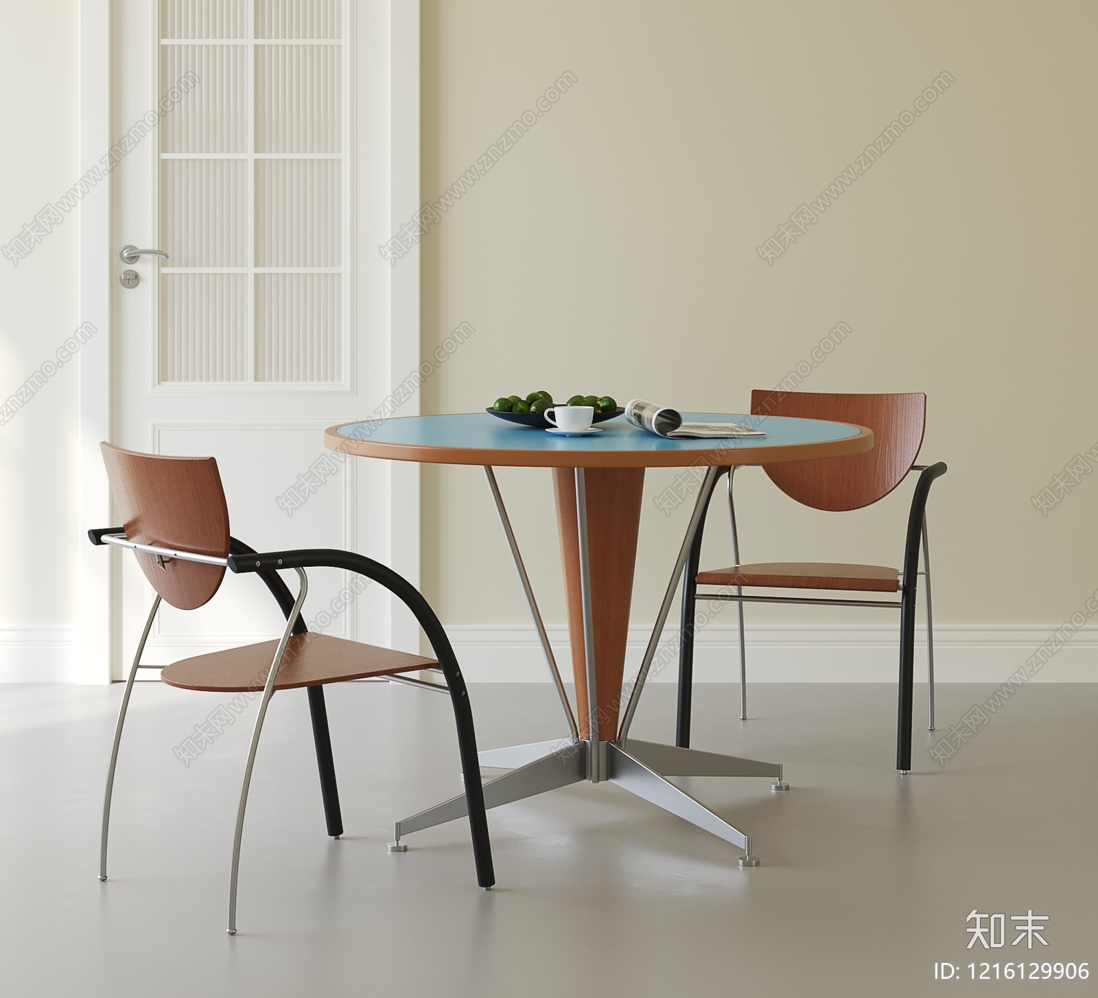 现代简约餐桌椅SU模型下载【ID:1216129906】
