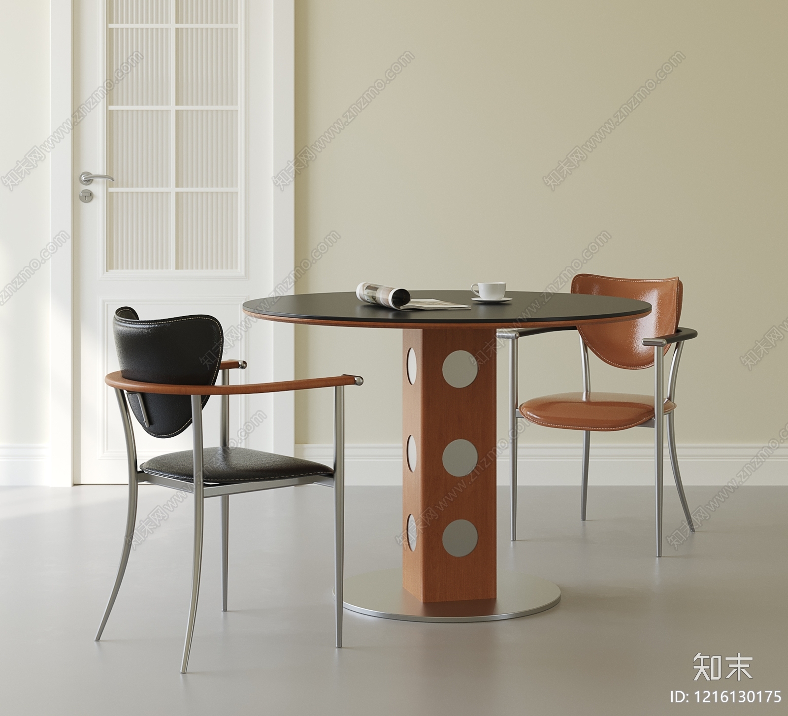 现代简约餐桌椅SU模型下载【ID:1216130175】