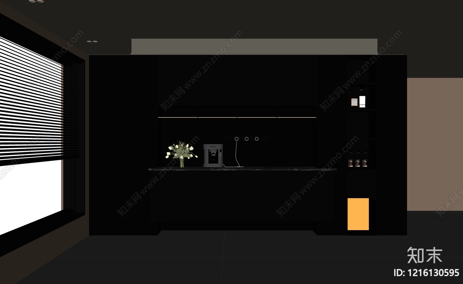 现代餐边柜SU模型下载【ID:1216130595】