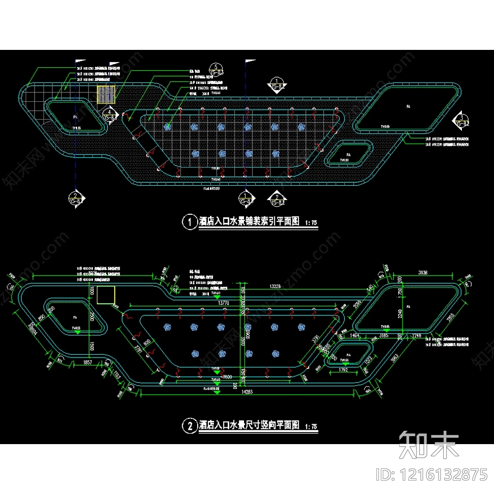 喷泉水景施工图下载【ID:1216132875】