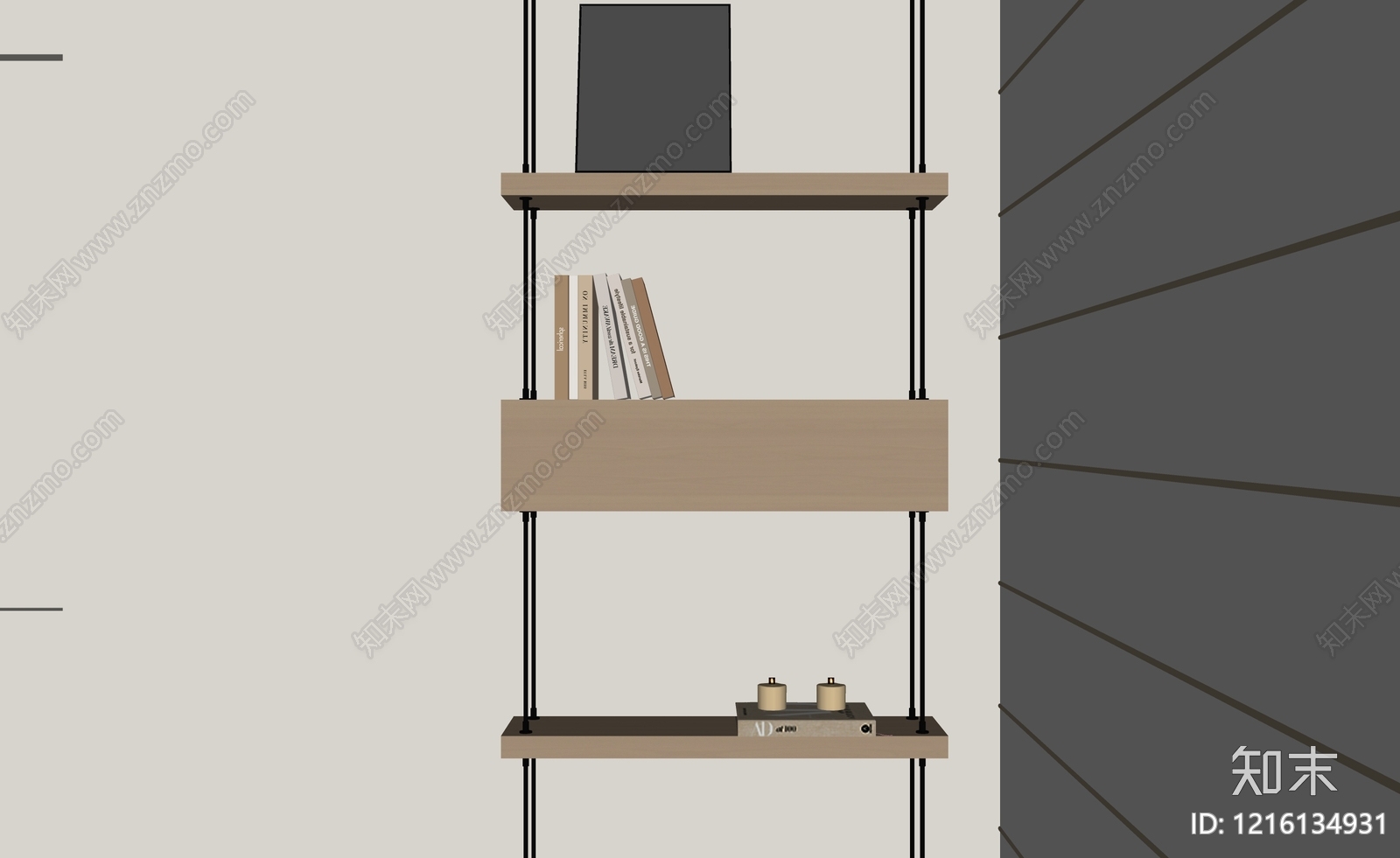 现代简约书架SU模型下载【ID:1216134931】