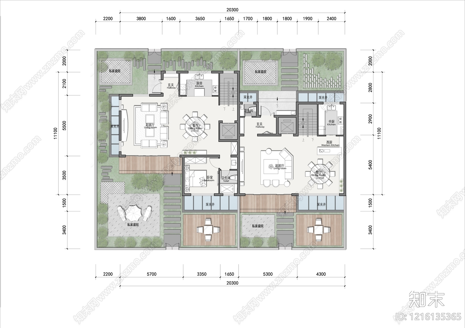 现代别墅建筑施工图下载【ID:1216135365】