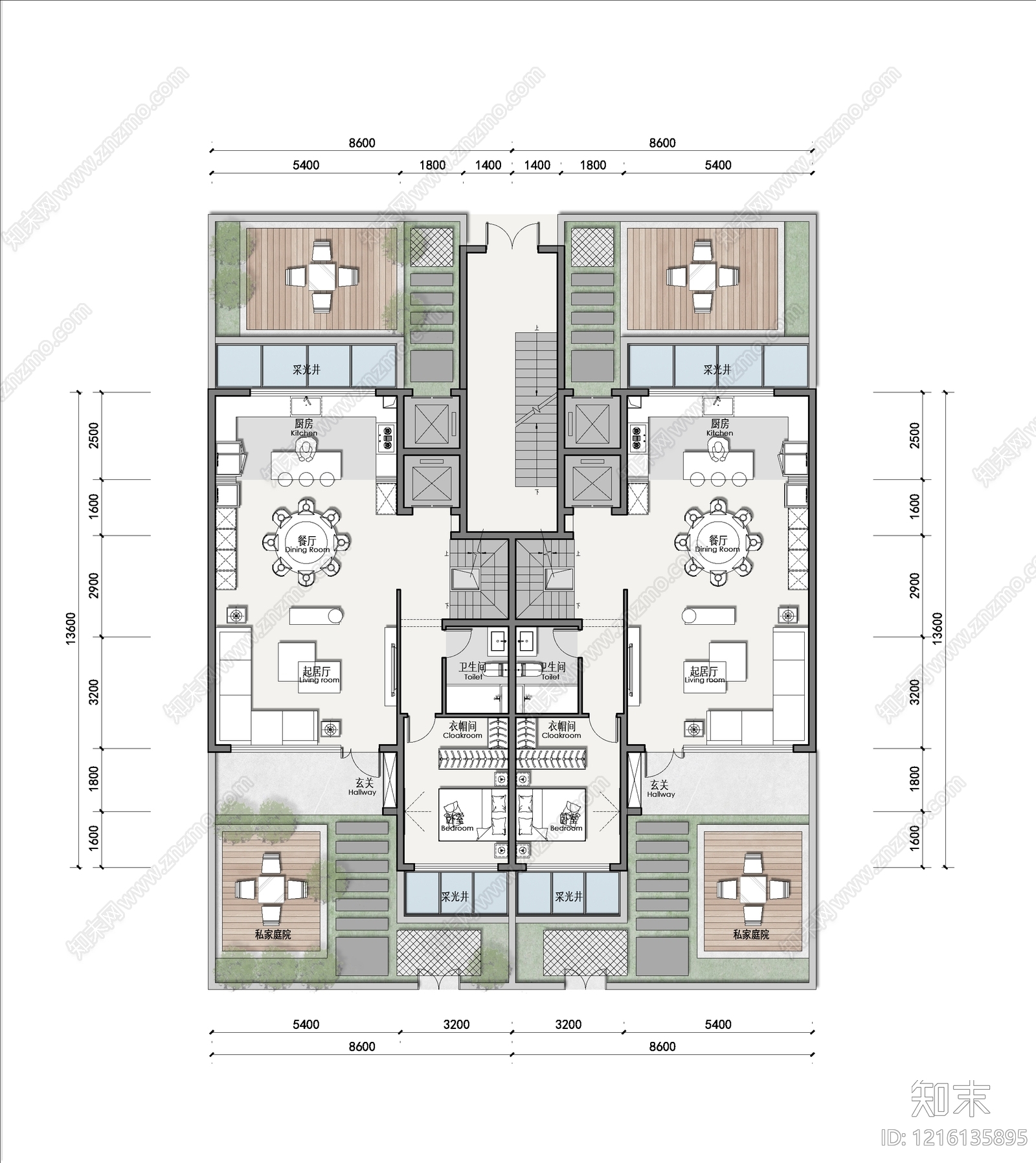 现代别墅建筑施工图下载【ID:1216135895】