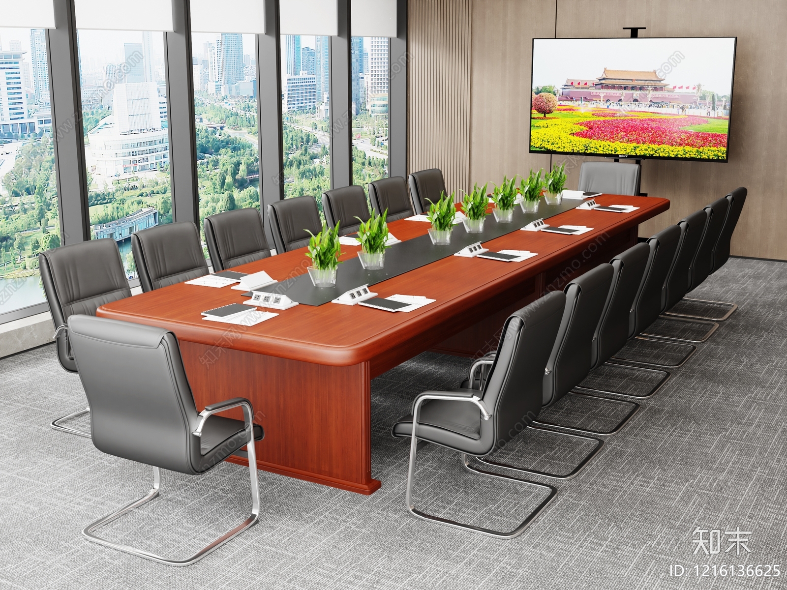 现代简约会议桌3D模型下载【ID:1216136625】