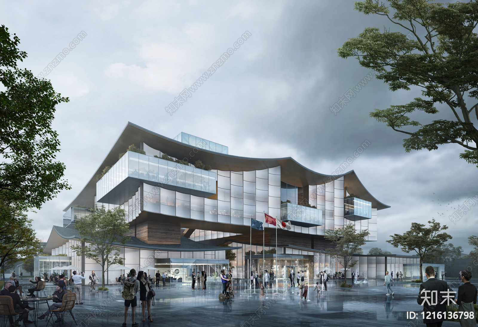 现代新中式展馆建筑下载【ID:1216136798】