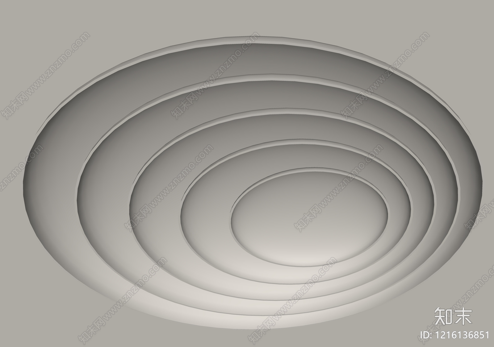 极简吸顶灯3D模型下载【ID:1216136851】
