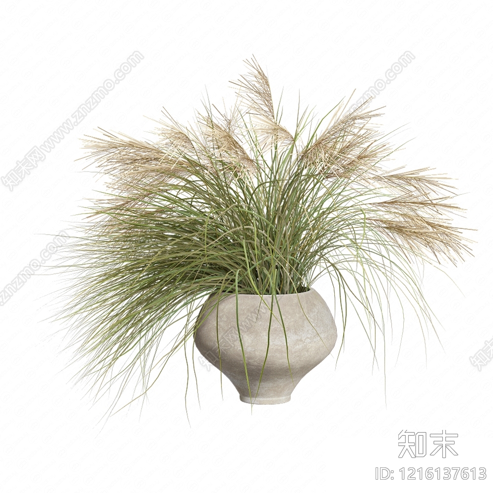 侘寂风盆栽3D模型下载【ID:1216137613】