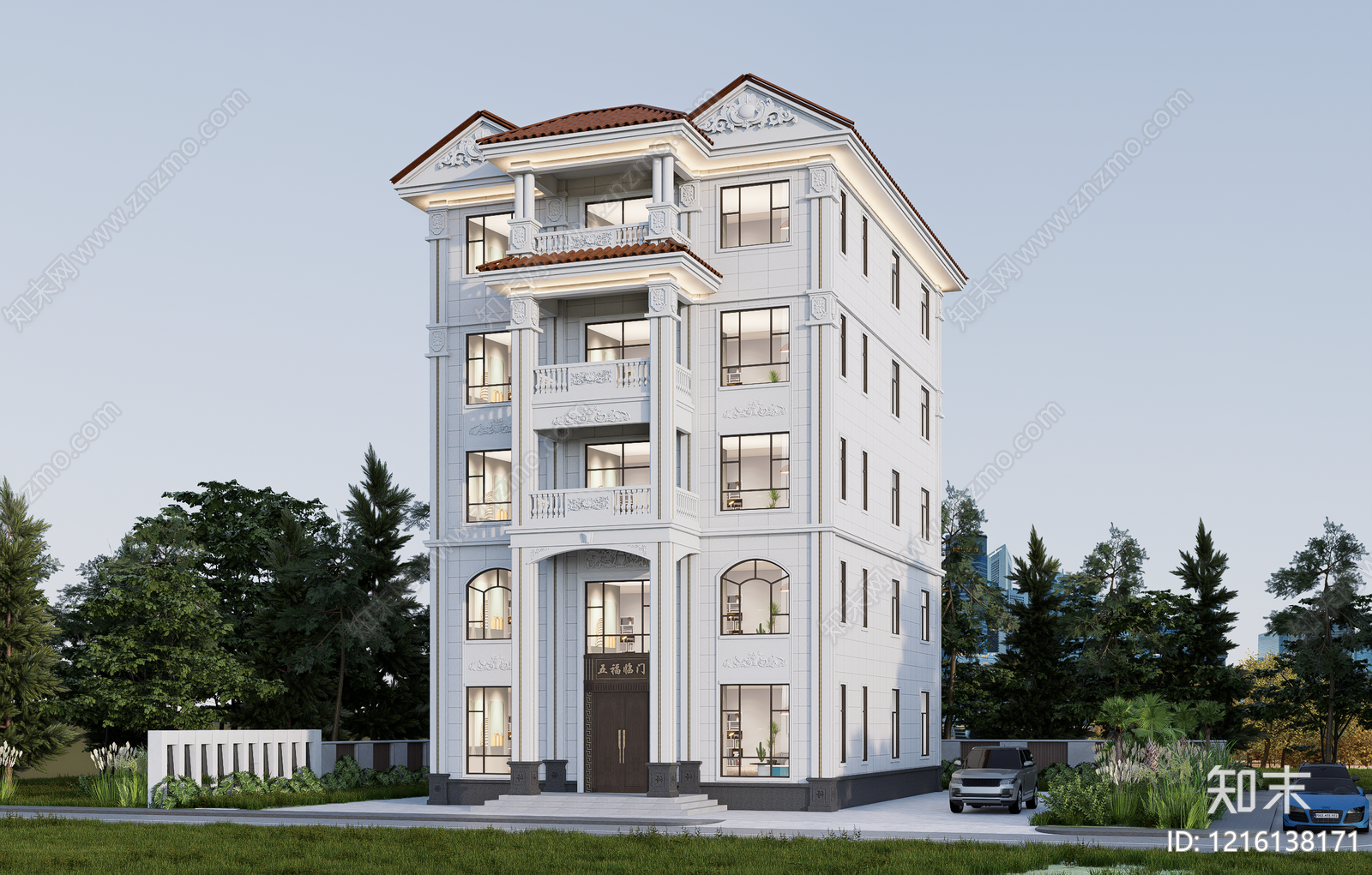 欧式别墅建筑施工图下载【ID:1216138171】