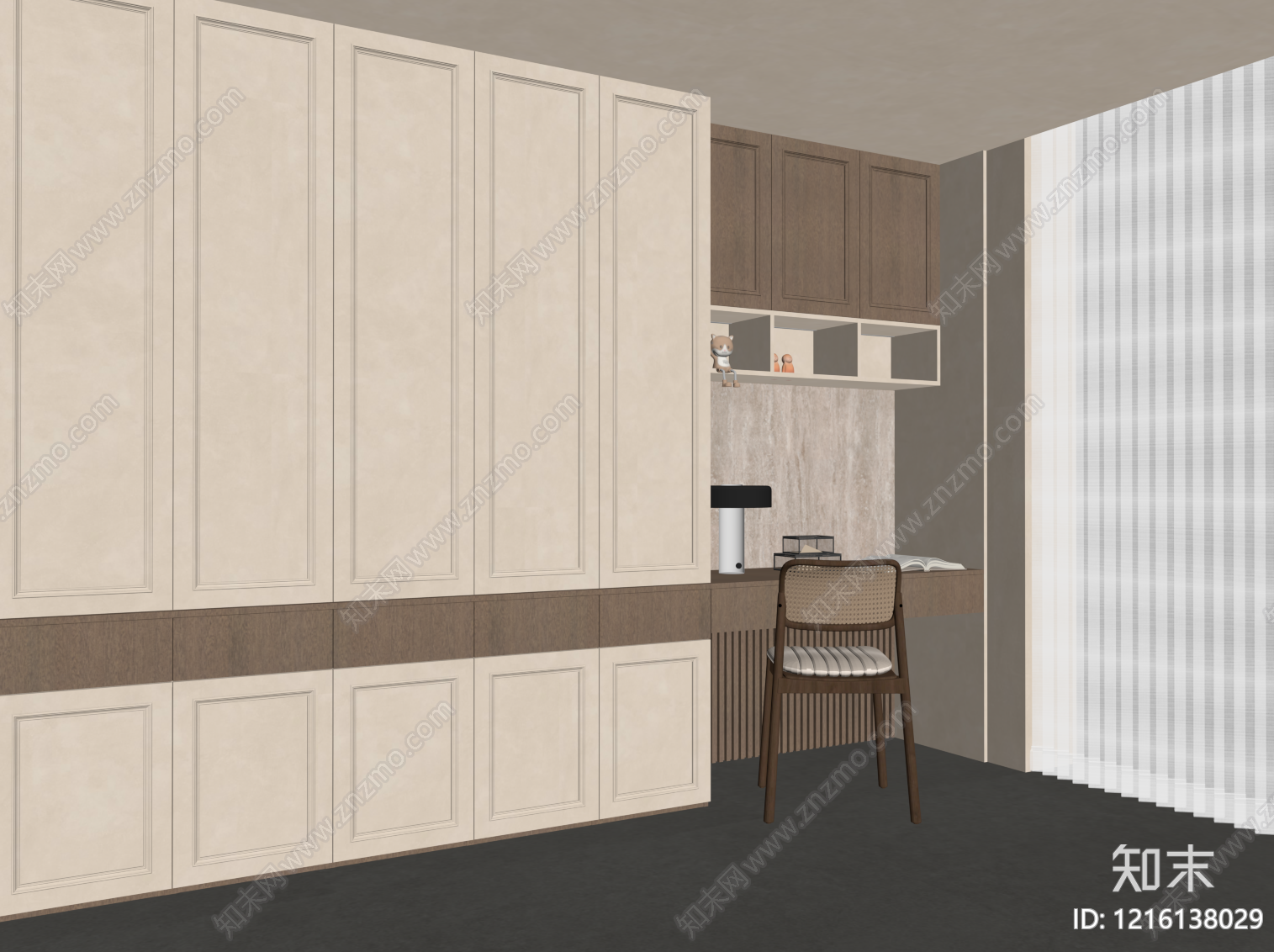 现代衣帽间SU模型下载【ID:1216138029】