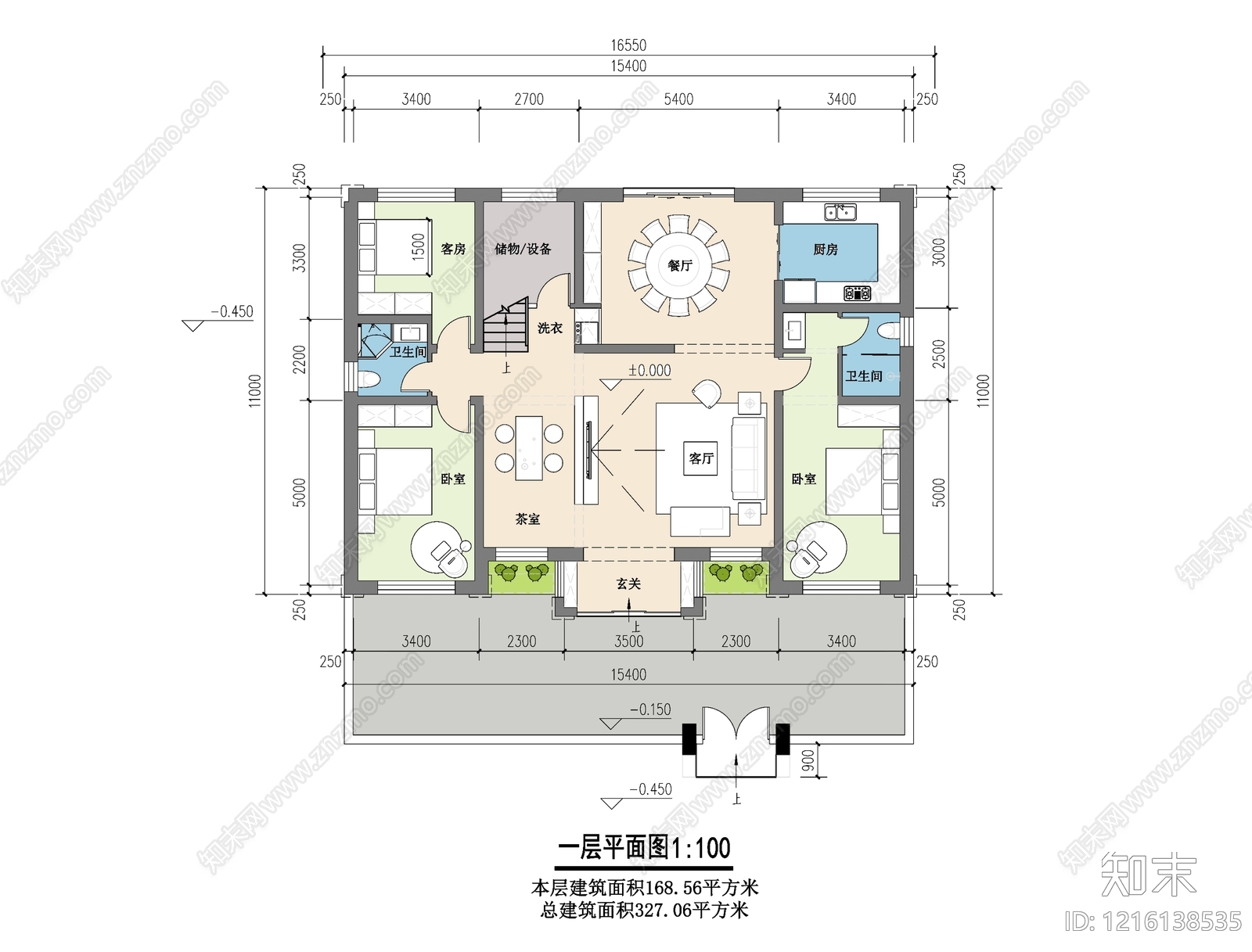 新中式别墅建筑施工图下载【ID:1216138535】