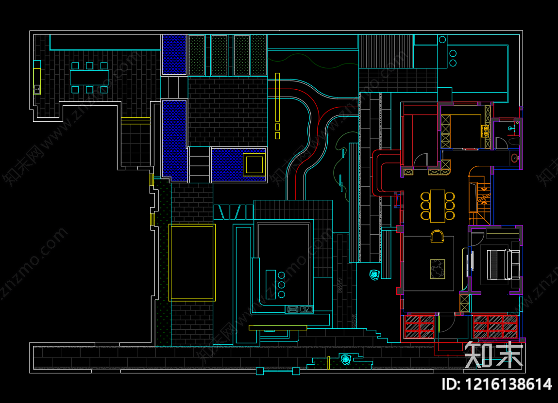 现代新中式庭院施工图下载【ID:1216138614】