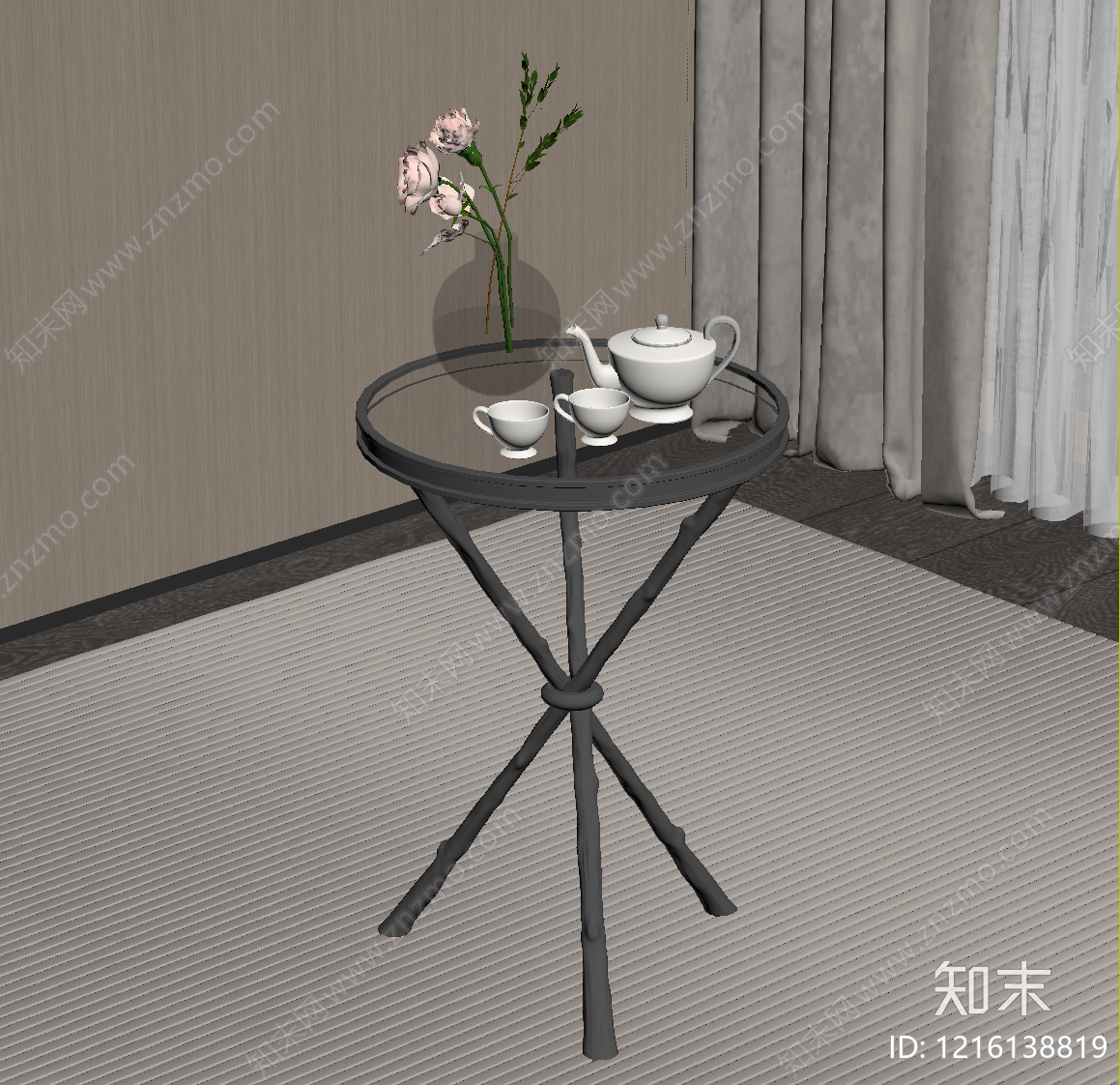 现代轻奢边几SU模型下载【ID:1216138819】