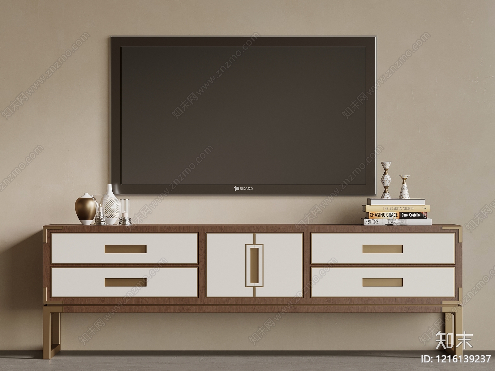 现代轻奢储物柜3D模型下载【ID:1216139237】